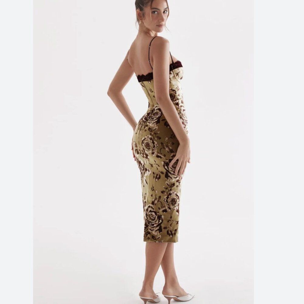 Cassia Lace Corset Midi Dress HOUSE OF CB Medium
